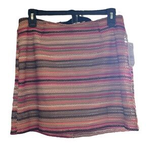 NWT Kendall and Kylie Striped Multicolor Crochet Skirt